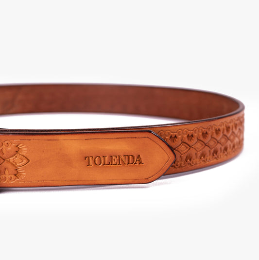 CEINTURE - Saddle tan losange TOLENDA